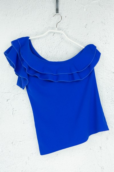 One - Shoulder - Top - Blau