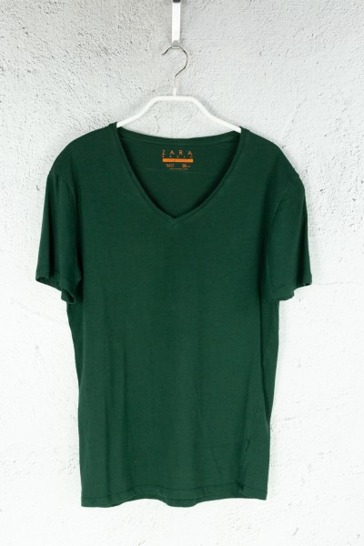 Zara - T - Shirt - Grün