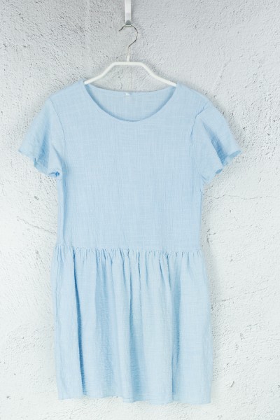 Minikleid - Hellblau - Leinen