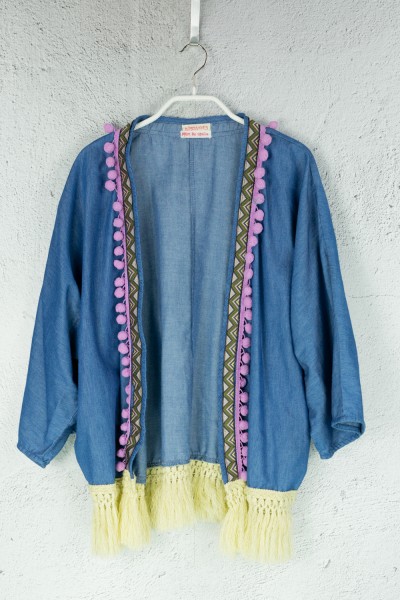 Jeans - Dunkeblau - Fransen