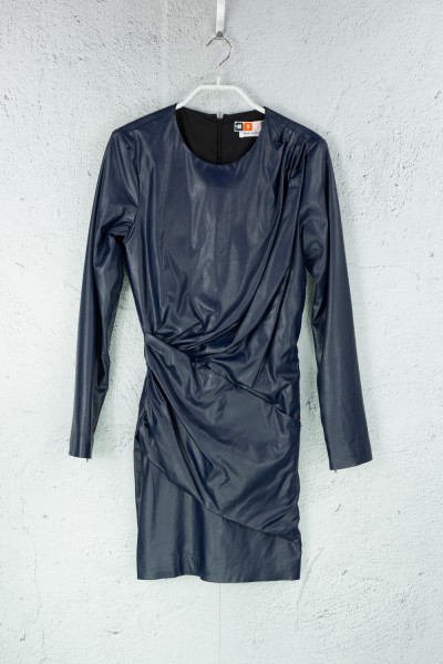 MSGM - Kunstlederkleid - Dunkelblau