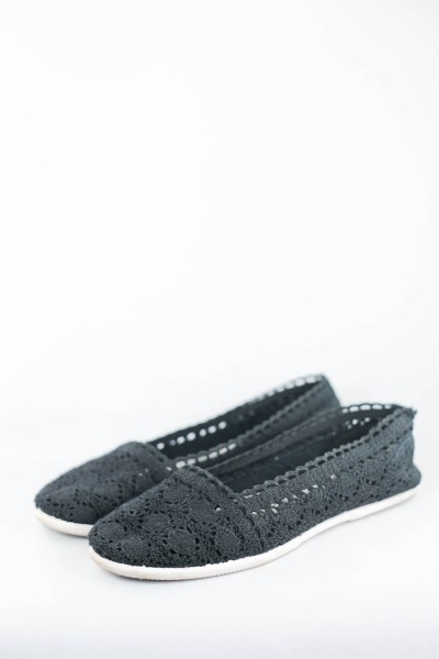 Schlüpfschuhe - Strick - Schwarz